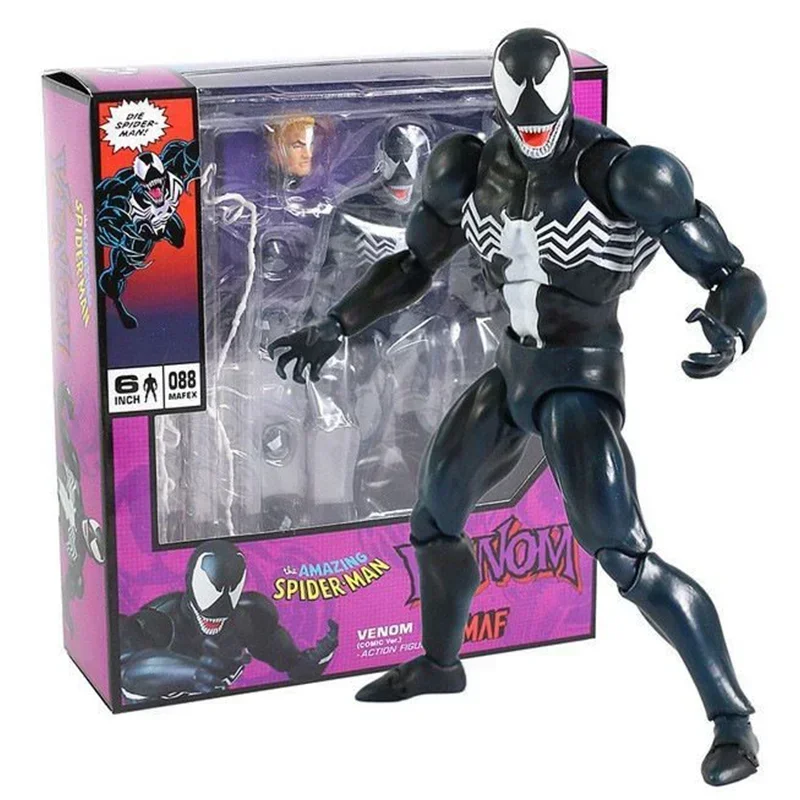 Mafex 088 Marvel Spider-Man Venom Comic Ver. Re-Release Action Figure Anime The Amazing Spiderman Collectible Toys Gifts