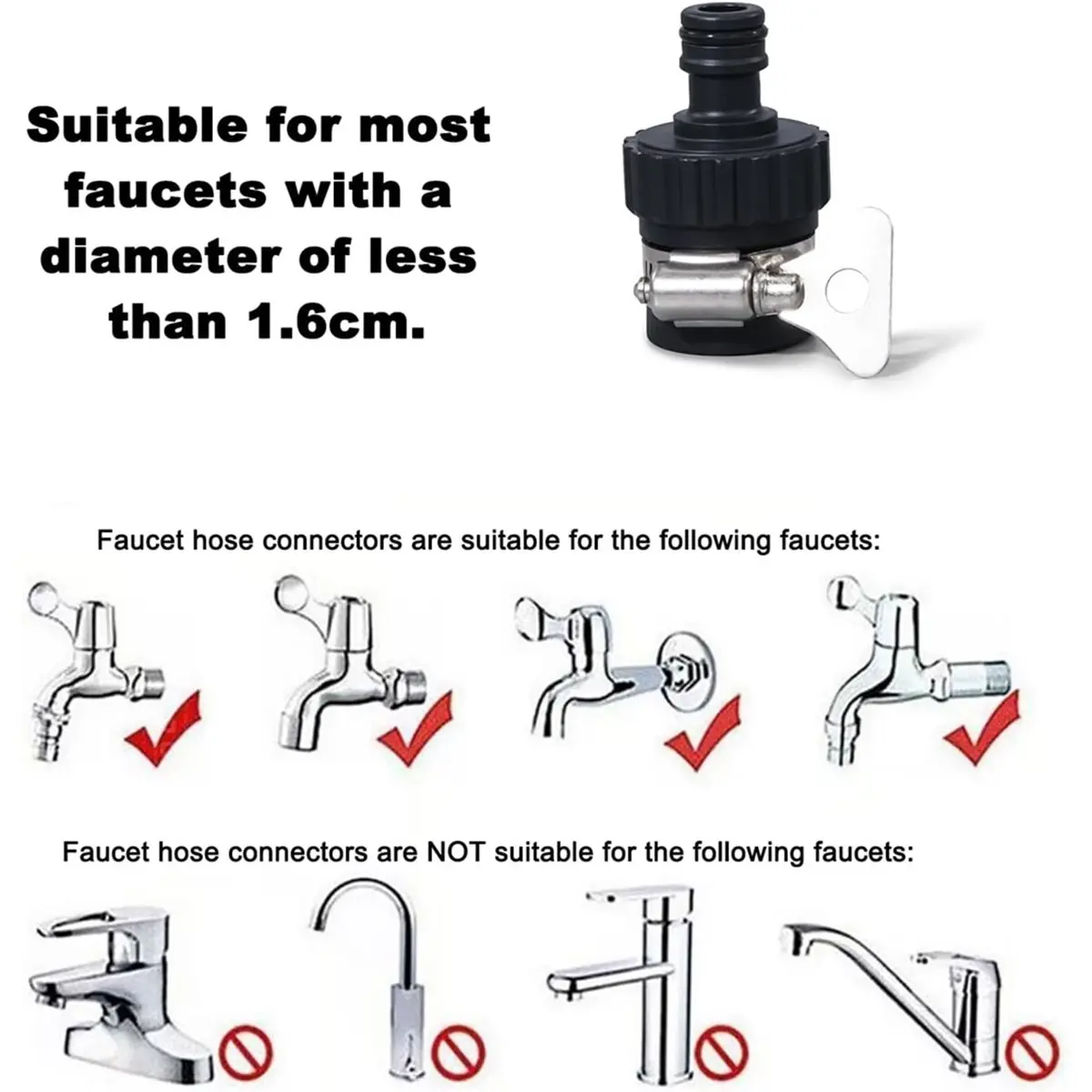 2-Pack Universal Faucet Hose Adapter with Rubberized Grip - Perfect for Garden, Kitchen, and RV Water Connection