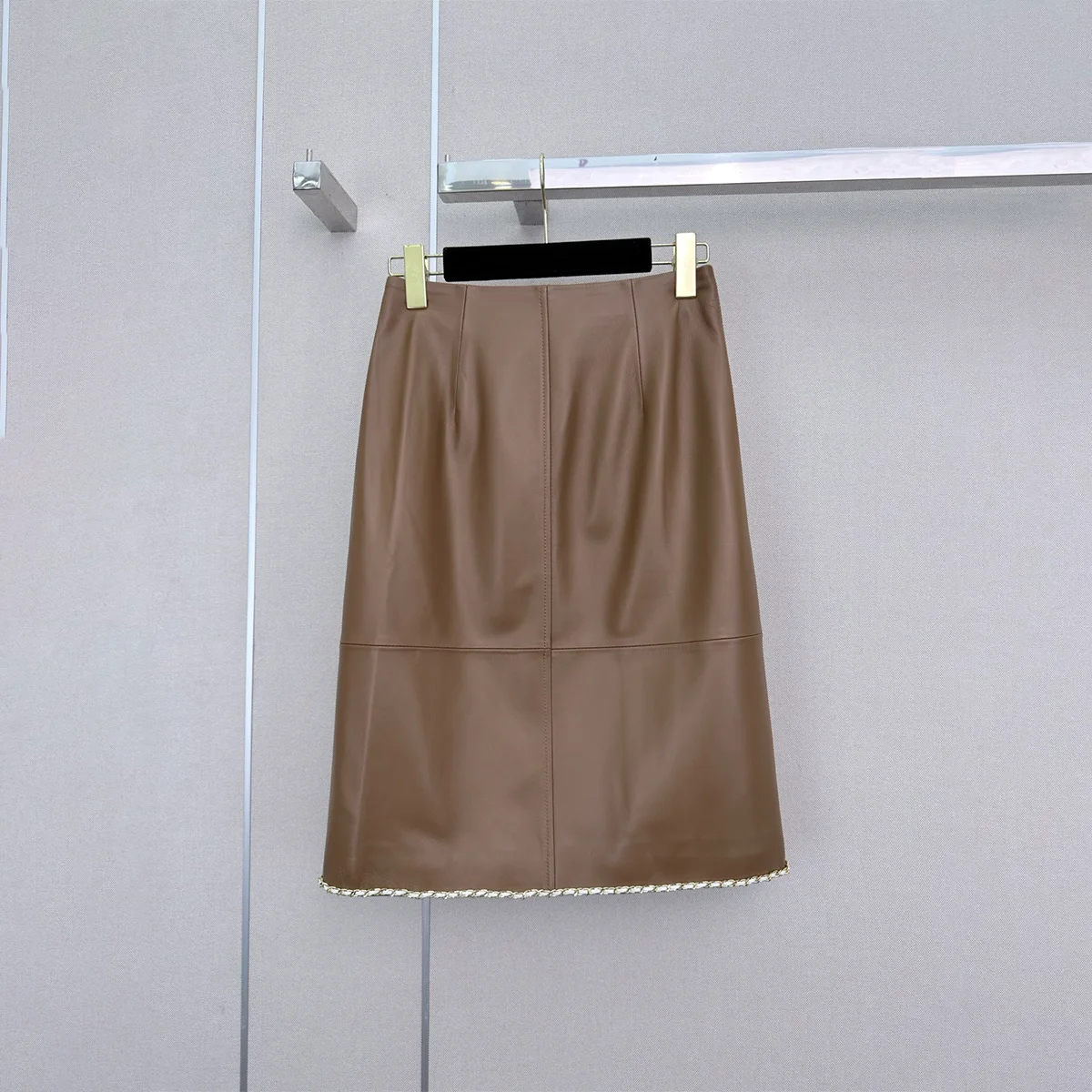 2026 High quality women's mid to long length PU leather skirt--2026090175
