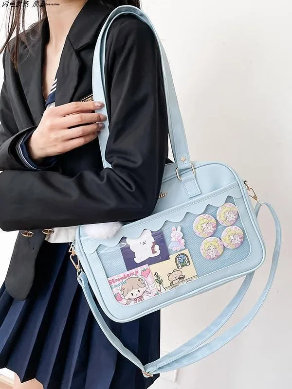 

Casual Large Capaci Single oulder Crossbody Bag for Women Sweet Lady Sle with Rivets Soft PU Leather Leisure Satchel