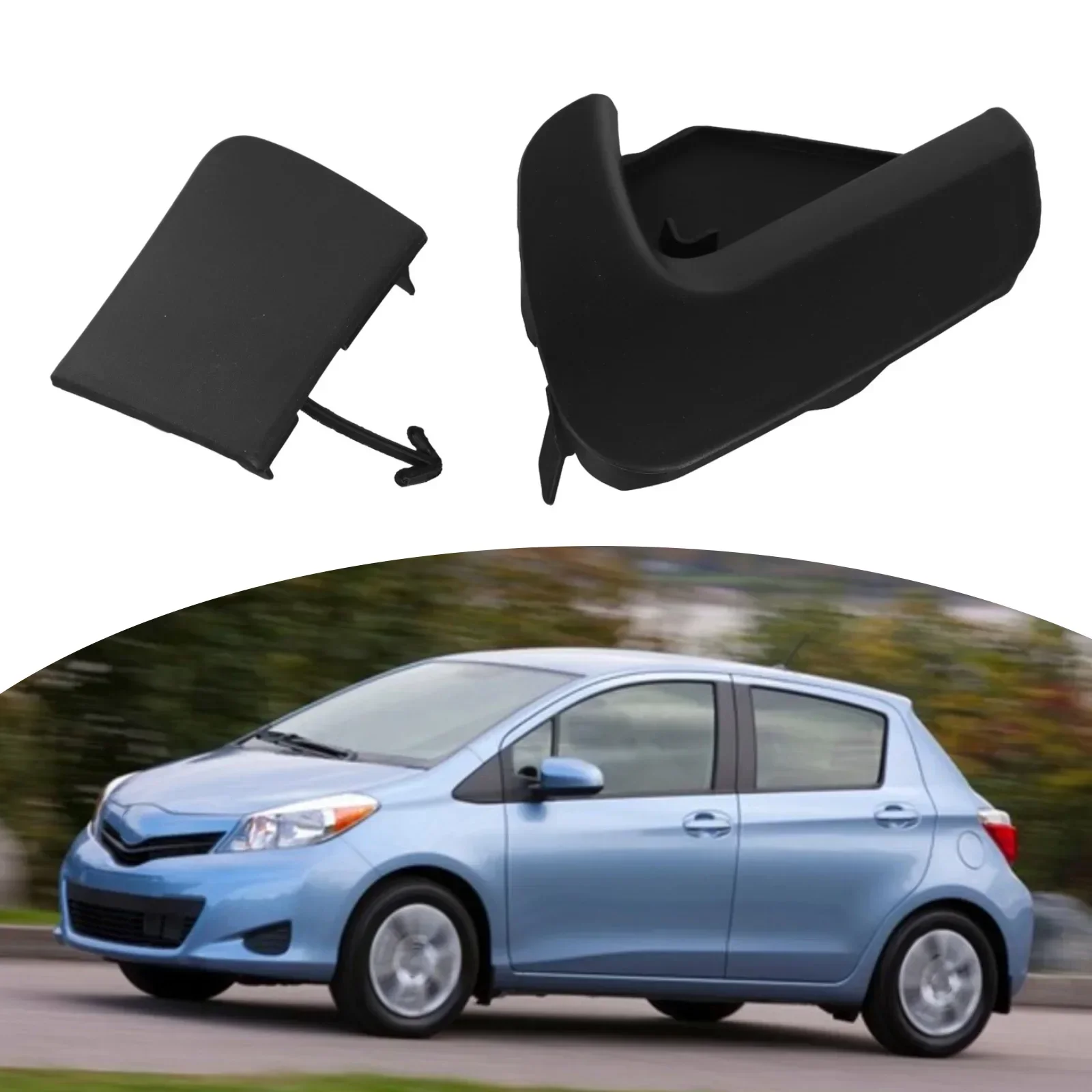 

2pcs Car Front Bumper Tow Hook Cover Car Front Bumper Trailer Cover For Toyota For Yaris LE 2012-2014 52127-52931 52129-0D050