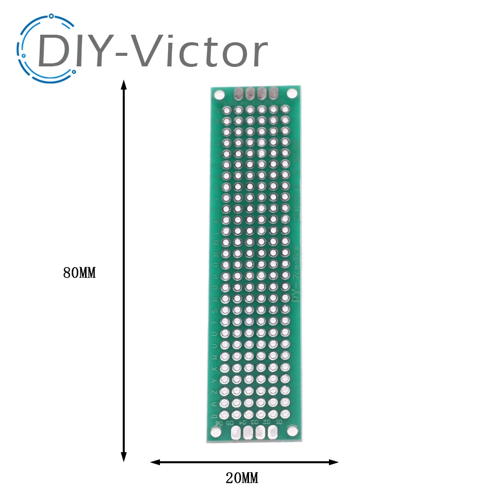 Imagem -04 - Universal Impresso Circuito Pcb Board Protoboard Pcb Kit Breadboard Grupo Protótipo Duplo Lado Faça Você Mesmo 5x7 cm 4x6 cm 3x7 cm 2x8cm Peças 20