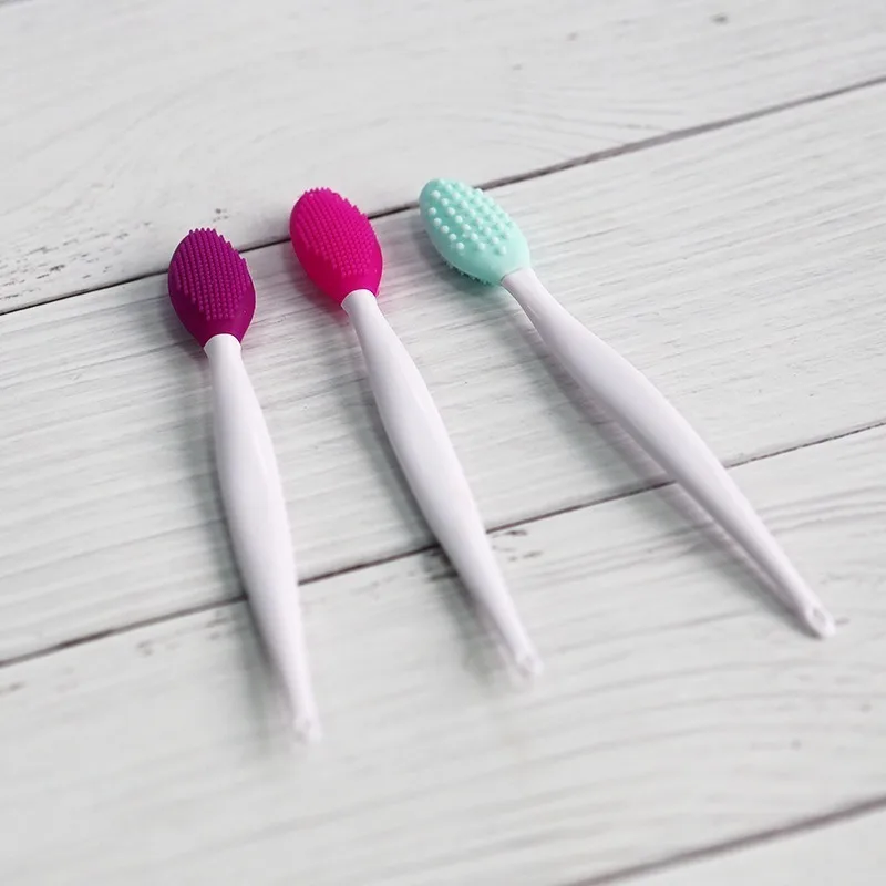 1 pz spazzola per naso in silicone pulizia e rimozione di punti neri massaggio a doppia faccia spazzolatura spazzola per naso strumento di pulizia di bellezza