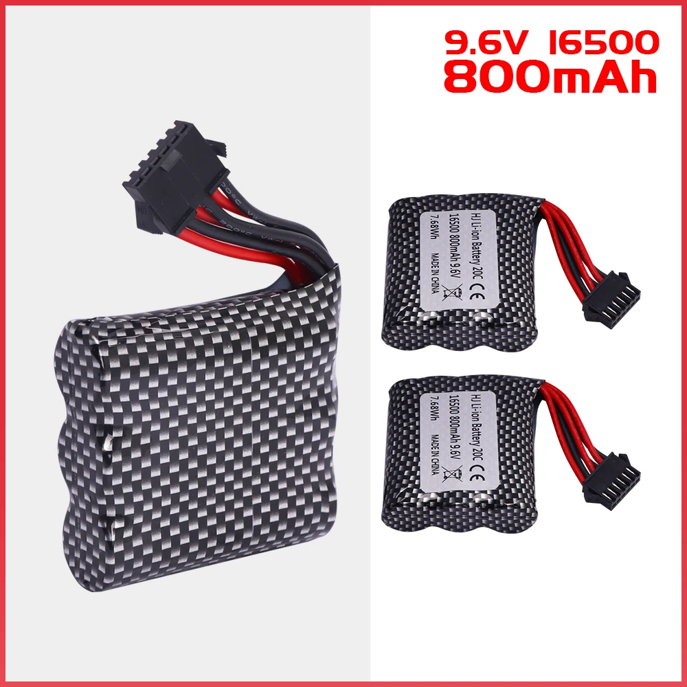 9.6V 800mAh SM-6P plug Li-ion battery 16500 for XINLEHONG XLH S911 S912 9115 9116 high speed R/C Truck R/C car /9.6V USB charger