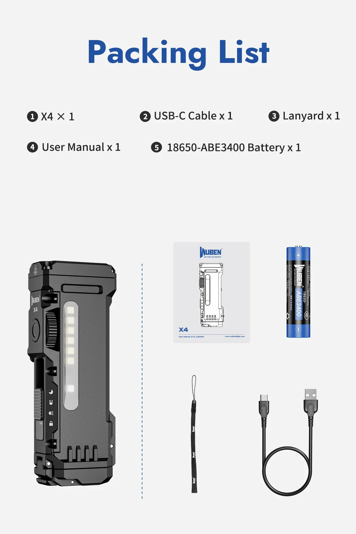 WUBEN G5 & X4 EDC Taschenlampe Wiederaufladbare Tragbare Wasserdichte Fackel Mit RGB-Lichtern und Magnetischem Ende Gratis Geschenk G5 Aufbewahrungsbox – Detail 24