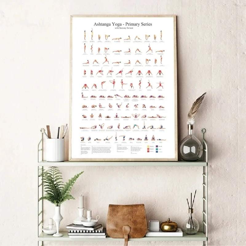 Ashtanga Primary Series Yoga Posters Canvas Painting Prints Wall Art Decor Girls Fitness Gifts Gym Yoga Room Decoration