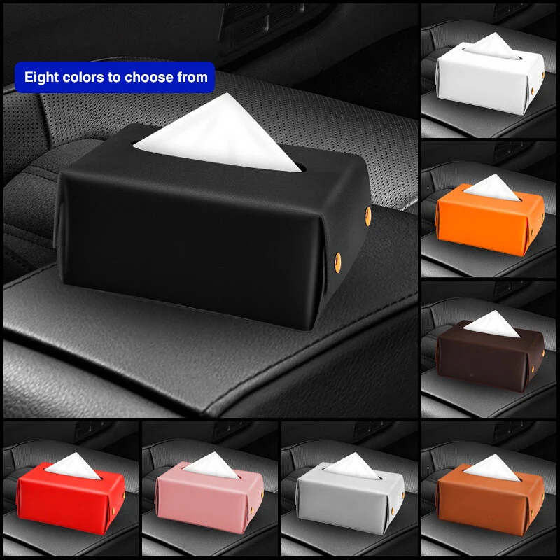 

Car Leather Tissue Box Car Sun Visor Tissue Bag Car Interior Central Control Storage Box Decoration Car Interior Accessories