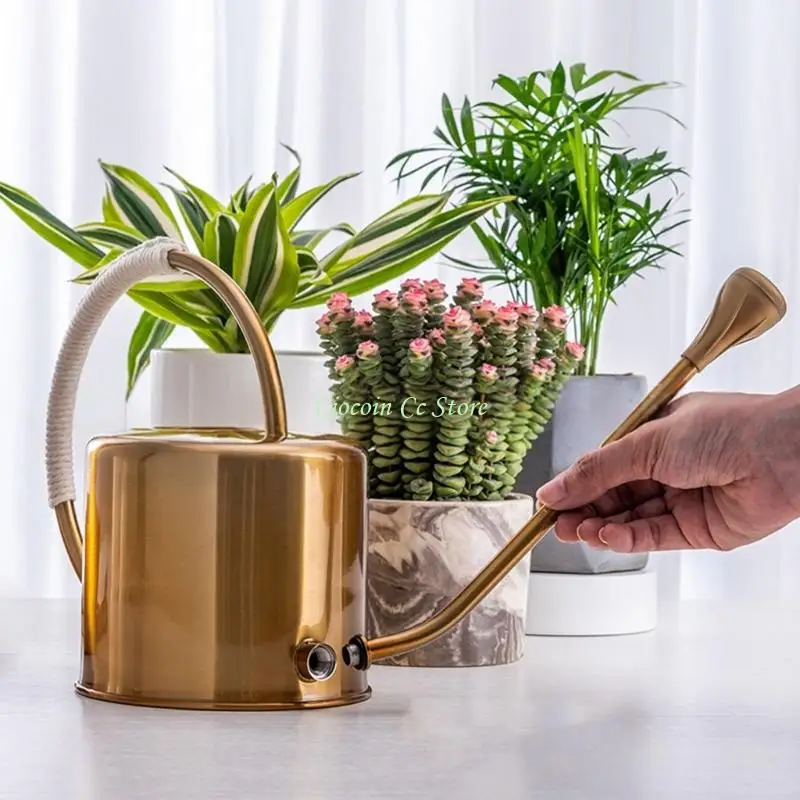 

X90F Лейка для уличных растений емкостью 1300 мл с длинным носиком, большая из нержавеющей стали