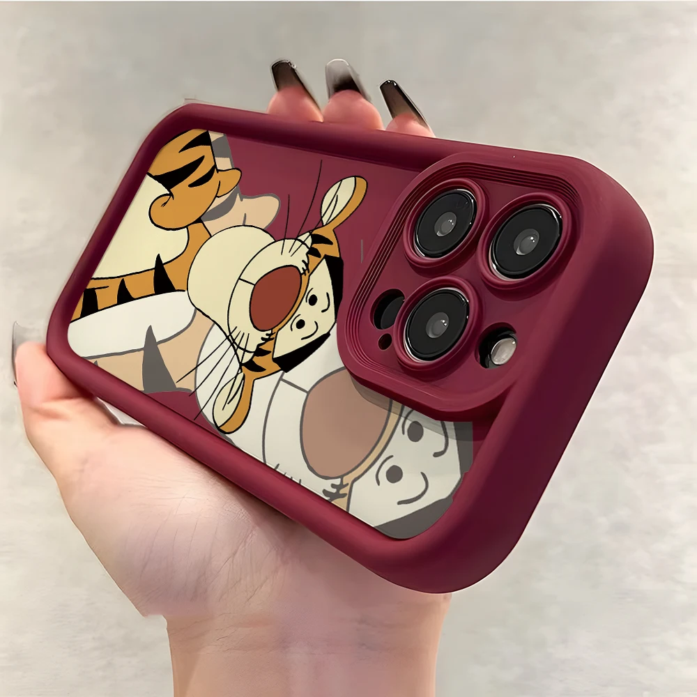 Cartoon Tigger Phone Case for Xiaomi Redmi Note 13 12 12S 11 11S 10 9 8 Pro Plus A3 13C 12C 10C 9C 4G 5G Ladder Lens Cover