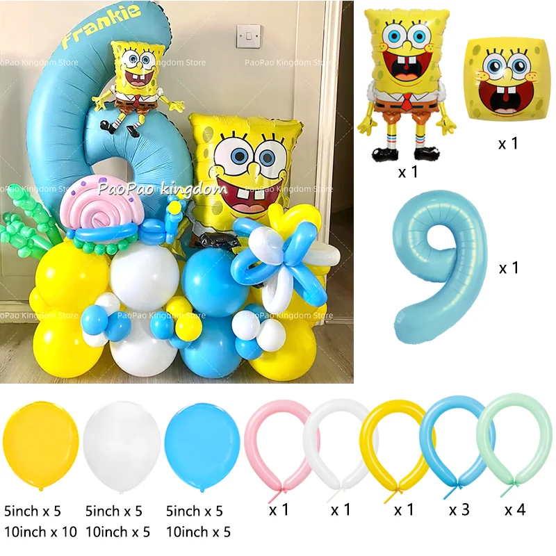Niedliche SpongeBob Schwammkopf Aluminiumfolien-Ballons für Kindergeburtstage, Babypartys, Eventdekoration und Partyzubehör – Detail 9