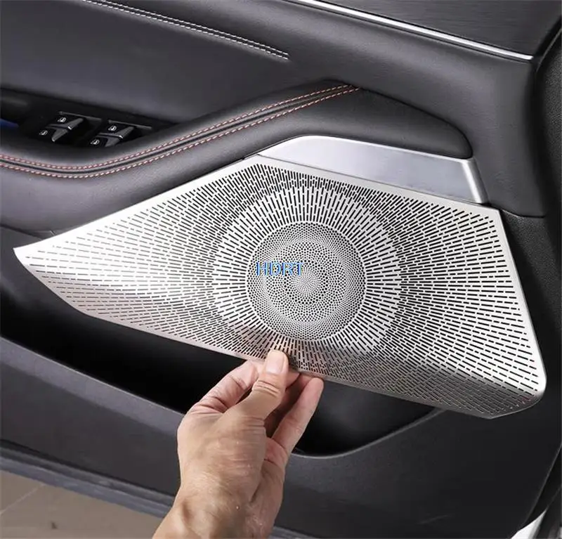 Car Styling Rear Trunk Speaker Cover Trim Frame Interior Accessories Modified Decoration Part For Changan Uni-k Unik 2021 2022