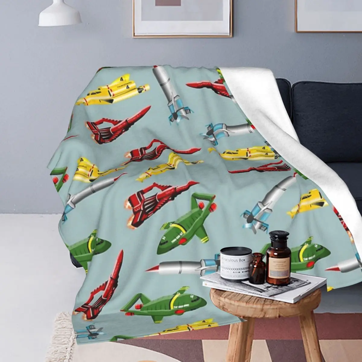 Thunderbirds Pattern Blankets Fleece Multi-function Throw Blanket Sofa Throw Blanket For Couch Bedding Travel Throws Bedspread