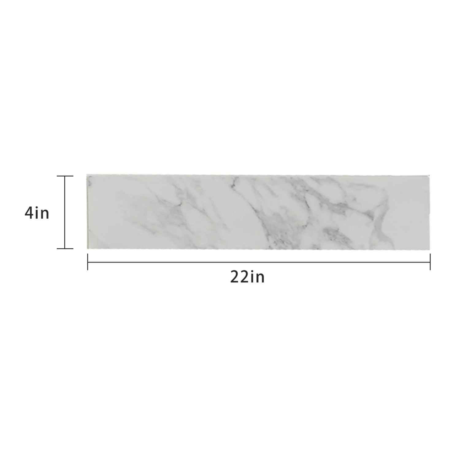 

Bianco Carrara Engineered Marble 22" x 4" Side Splash for Bathroom Vanity Sink Top