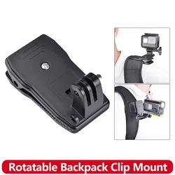 360° Rotatable Backpack Clip Mount for GoPro Hero 13 12 11 9 DJI OSMO Action 6 5 Insta360 X4 Shoulder Strap Clamp Camera Holder