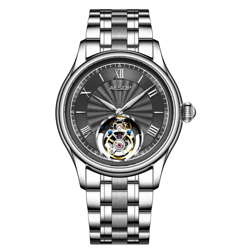 AESOP Limited Edition Tourbillon Watches Manual Winding Movement Sapphire Stainless Steel Waterproof Mechanical Men Wristwatches