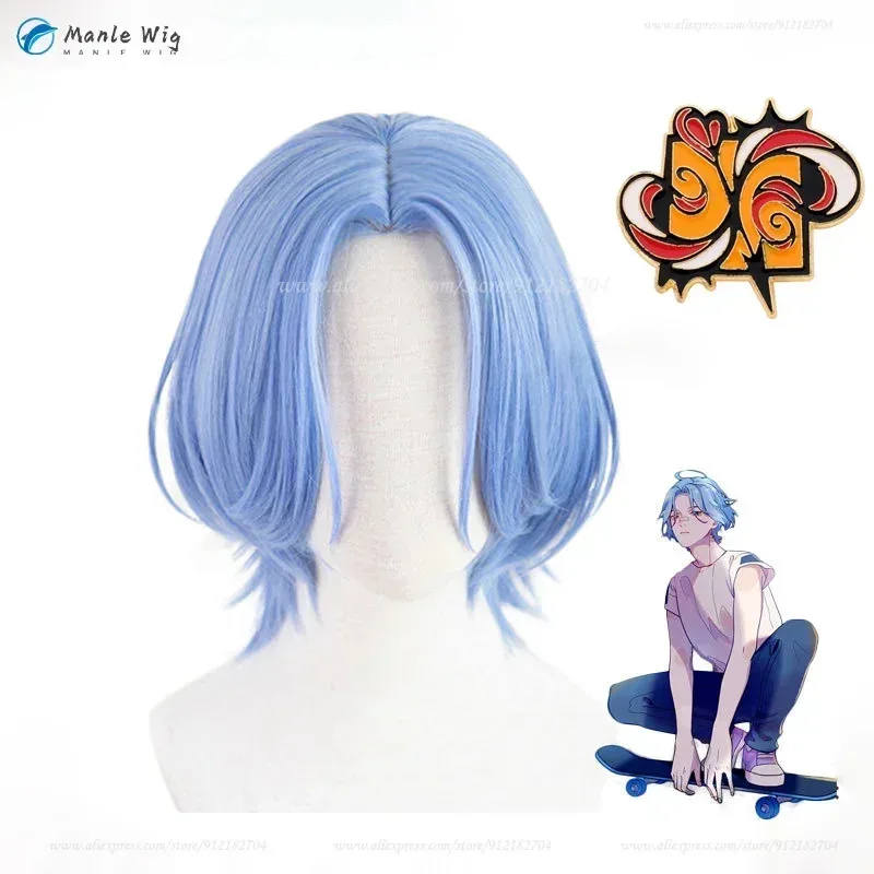 

Anime Langa Hasegawa Cosplay Wig Hasegawa Ranga Blue Short Langa Wigs Heat Resistant Synthetic Hair Wig Cap72b