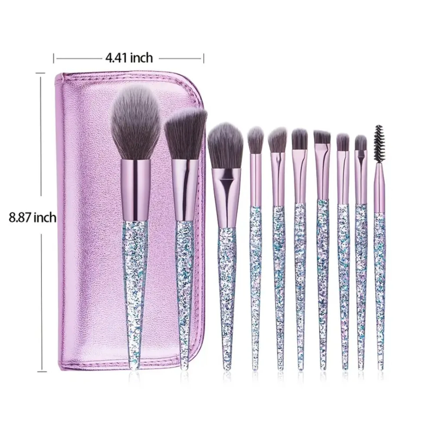 Makeup Brushes Set - 10pcs Portable Eyeliner Eyeshadow Blending Tool Kit