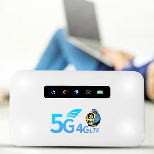 Imagen 1 del producto Punto de acceso WiFi móvil, enrutador inalámbrico portátil 4G CAT4 de 150Mbps, batería de 2600mAh con ranura para tarjeta SIM para viajes al aire libre