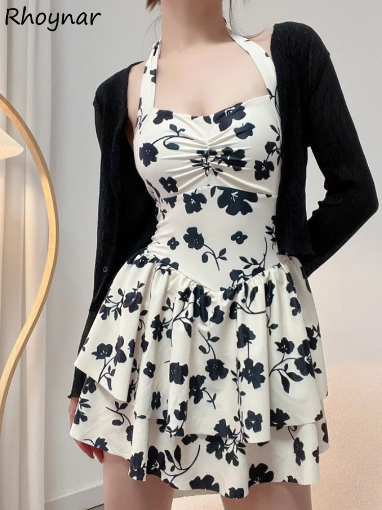 الصيف الحلو التستر المرأة الرسن عارية الذراعين تصميم مثير ضمادة بناتي طباعة ملابس سباحة أنيقة نمط الشاطئ Y2K عطلة شعبية