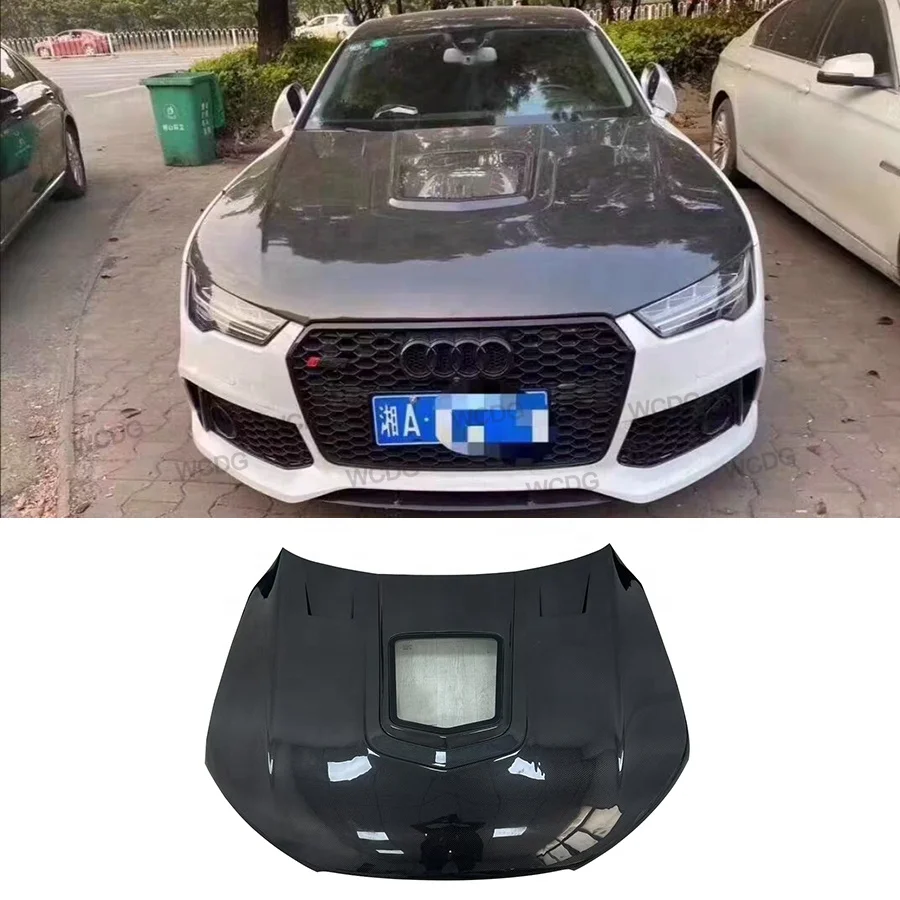 

Carbon Fiber Front Hood for Audi A6 S6 RS6 A7 RS7 2012-2018 Upgraded IMP Style Front Engine Hood Bonnet Valve Cover Car Parts