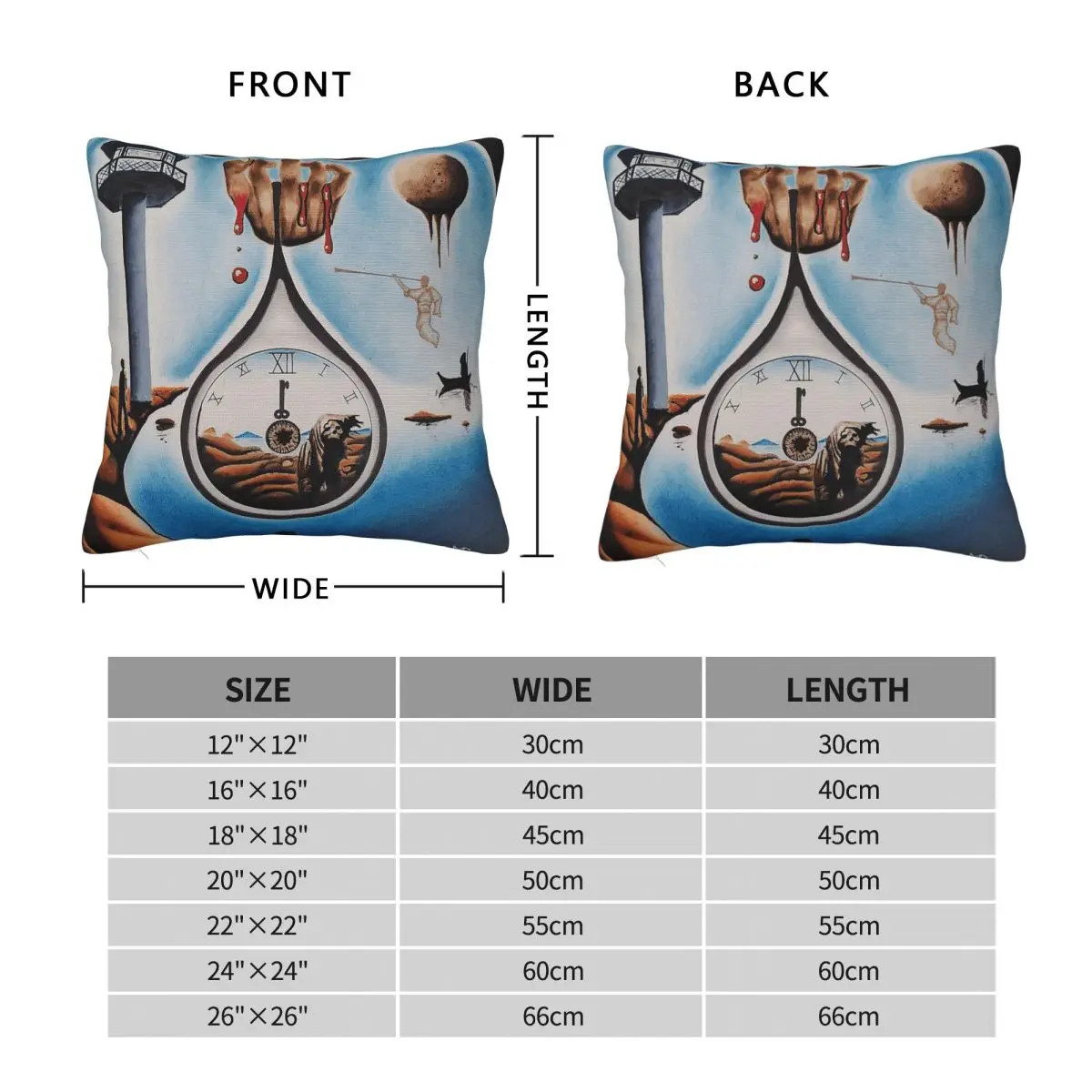 Surreal Landscape Dystopian Square Pillowcase Polyester Linen Velvet Creative Zip Decor Car Cushion Case