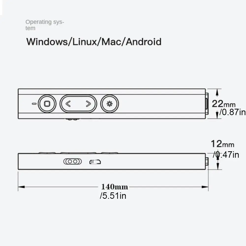قلم تحكم باور بوينت بلون سادة، مؤشر عرض تقديمي قابل لإعادة الشحن لجهاز استقبال PPT الاحترافي المزدوج الرأس #6