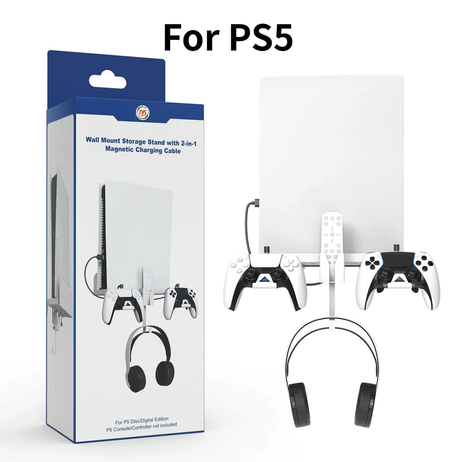 

Кронштейн для PS5, совместимый с PS5, настенный кронштейн для PS5 с зарядным кабелем для контроллера, набор игровых аксессуаров