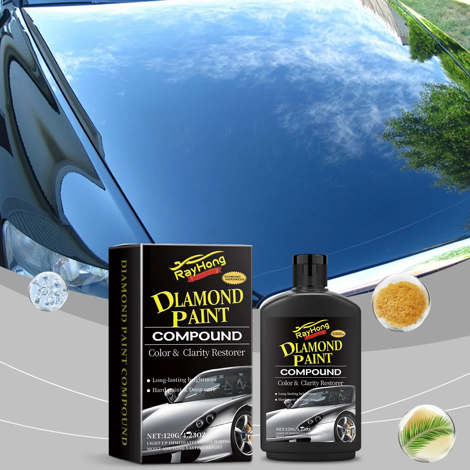 Rayhong Car Coating Polish Car Cleaning Coating Car Paint Polishing Maintenance Polishing Waxing Remove Stains 1pcs