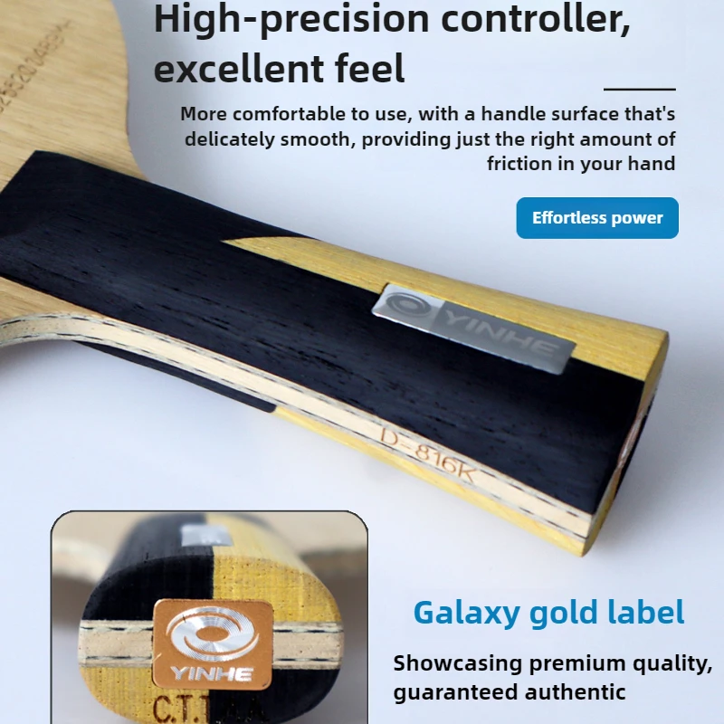 YINHE مضرب تنس الطاولة شفرة 7-Ply الخشب النقي/5الخشب + 2 فريق المقاطعة الكربون مخصص بينغبونغ الخفافيش شفرة لحلقة الهجوم مع صندوق