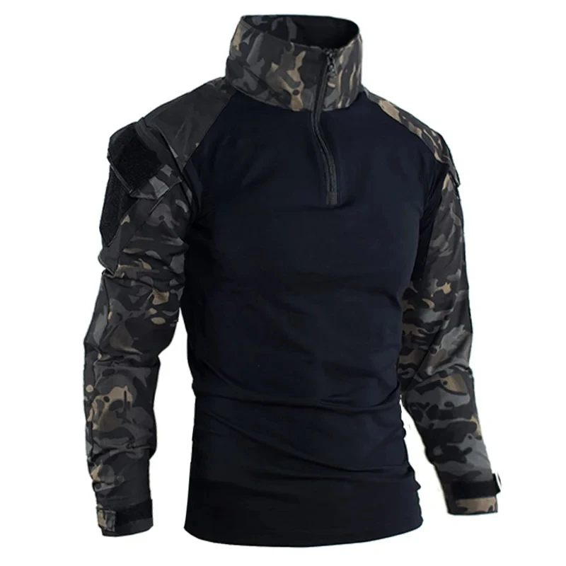 

Men Military Tactical Camo Shirts Long Sleeve Tops Training Hunting Clothes Airsoft Durable Tops Breathable Quick Dry Clothing