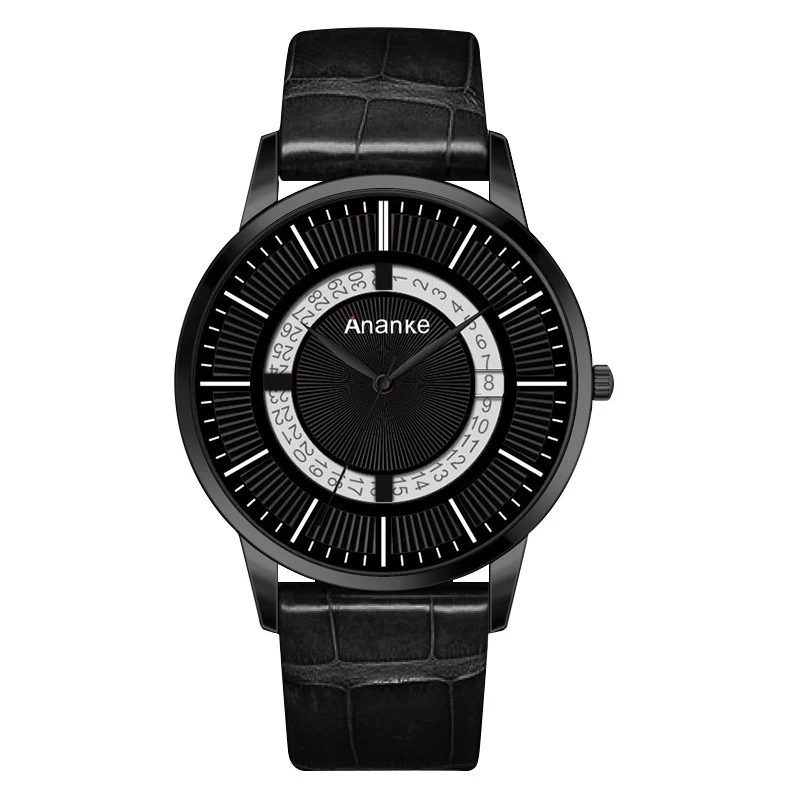 Relógio de pulso de quartzo de luxo dos homens do negócio pulseira de couro esporte à prova dwaterproof água relógio relogio masculino