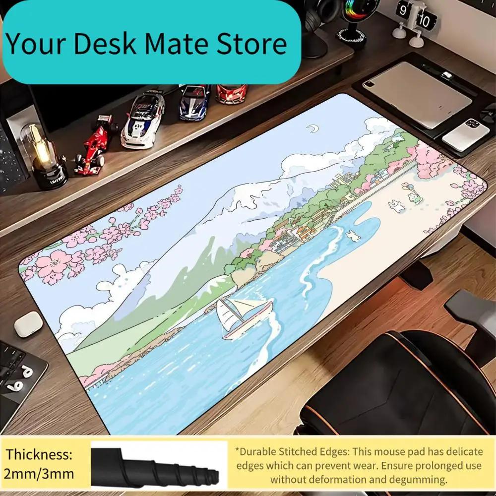 

Милый настольный коврик в стиле аниме, коврик для мыши, настольный коврик для игр, резиновый, противоскользящий, прочный, аксессуары для ПК, коврик для ноутбука, офисный коврик, коврики для мыши