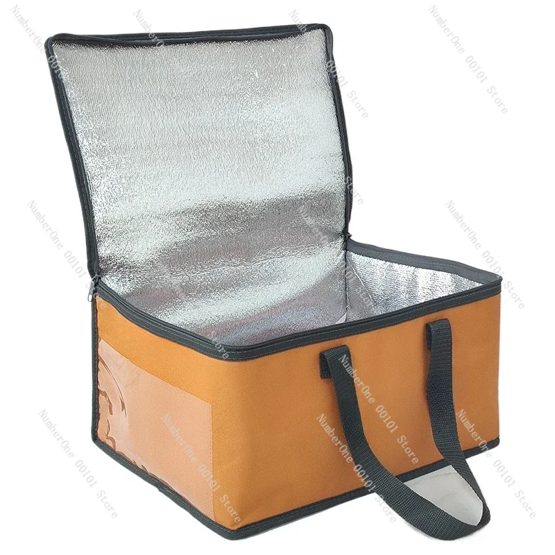 Waterproof portable 600D Oxford cloth insulation bag, large capacity takeaway aluminum film insulation