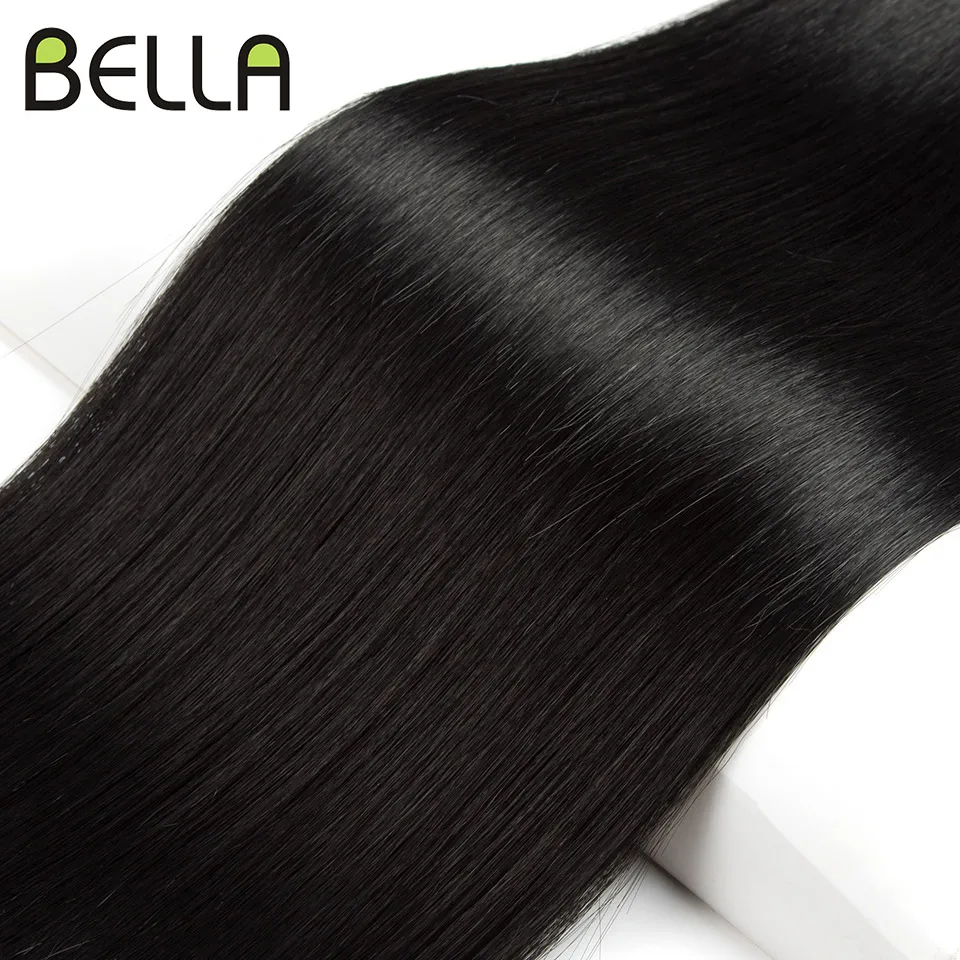 Bella Bone-extensiones de cabello liso, mechones de pelo falso Rubio degradado, pelo súper largo sintético de 24 pulgadas, pelo liso completo a extremo