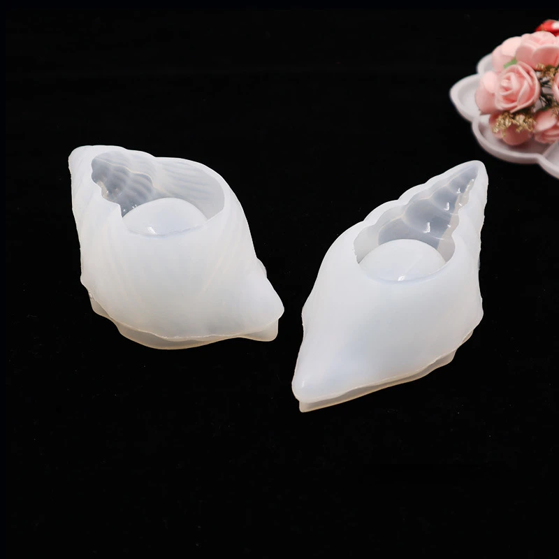 3D Conch Silicone Epoxy Resin Mold DIY Crystal Ocean Shell Makeup Egg Storage Box Candle Tray Gypsum Cement Mold Home Decor Gift