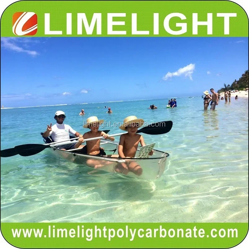 LIMELIGHT clear blue ocean kayak transparent canoe crystal boat polycarbonate ship for tour