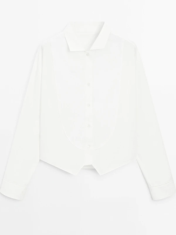 Casual cómodo blanco irt primavera nueva llegada MD mujer Faion Commute Sle ort Sve largo Sve cuello vuelto