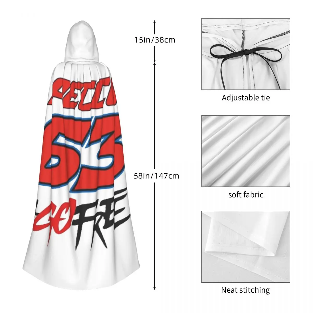 Pecco Bagnaia 63 Go Free عباءة طويلة بقلنسوة ساحرة القرون الوسطى زي تنكري كيب الهالوين مصاص دماء الكبار للجنسين