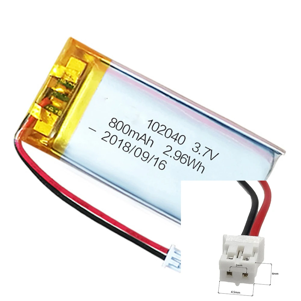 Rechargeable 3.7V 800Mah 102040 Lithium Polymer Ion Battery For MP3 TABLET CAMERA POWER BANK DVD CHARGING TREASURE POWER