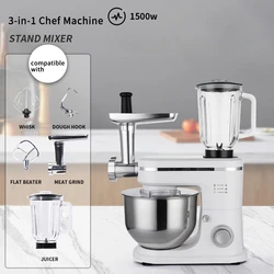 UK/US/EU 1500W 5.5L Muti_function 3 in 1 Stand Mixer 6 gears meat grinder Small households Kitchens aid Dough Mixer Food Mixer