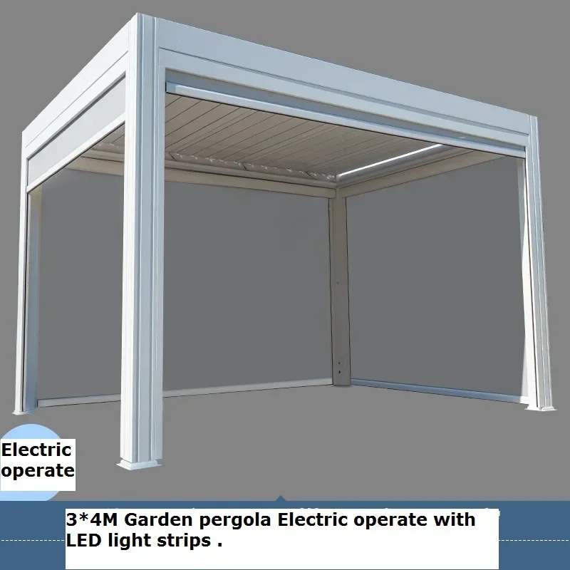 

Modern Automatic Patio Gazebo Outdoor Arches Bioclimatic Opening Louvred Roof Aluminium Pergola