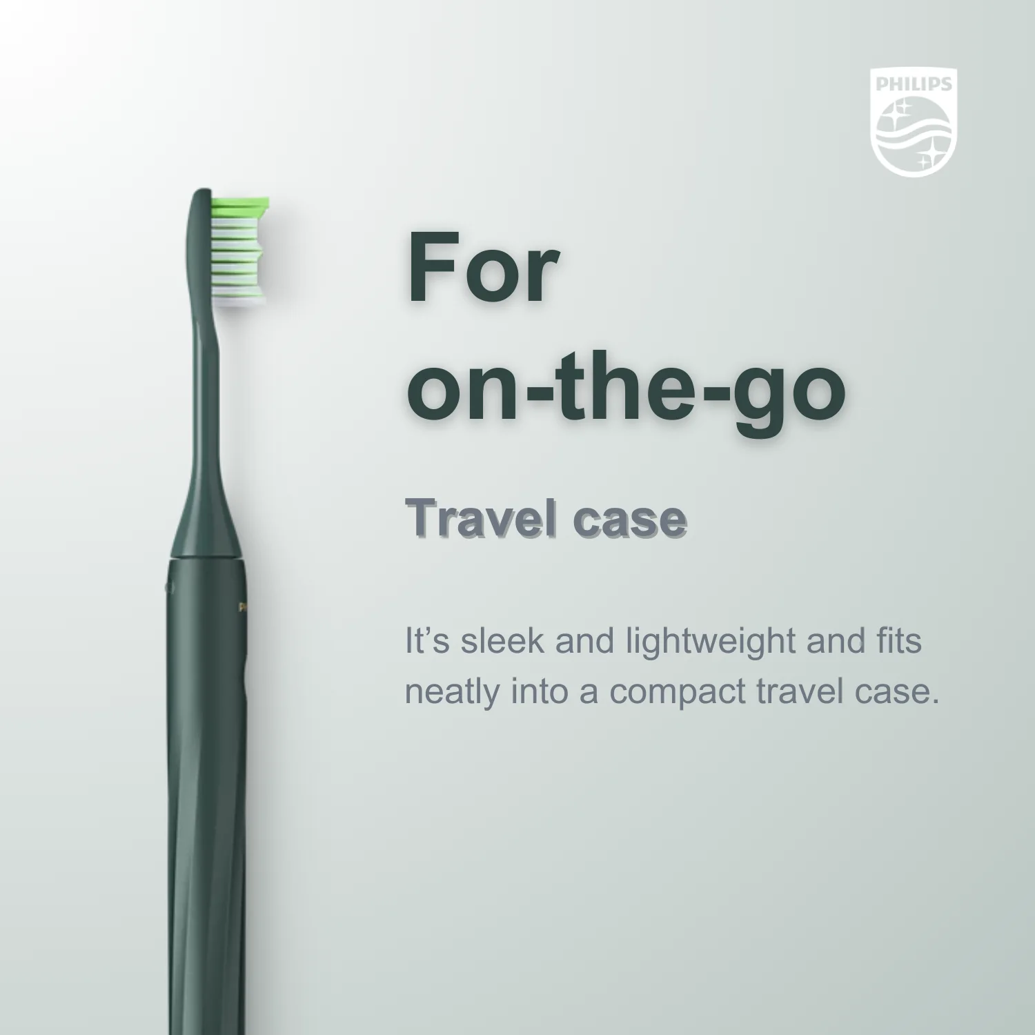 Philips Sonicare Electric Toothbrush One HY1200, Travel Case,  Better Cleaning Results, Microwave Vibration