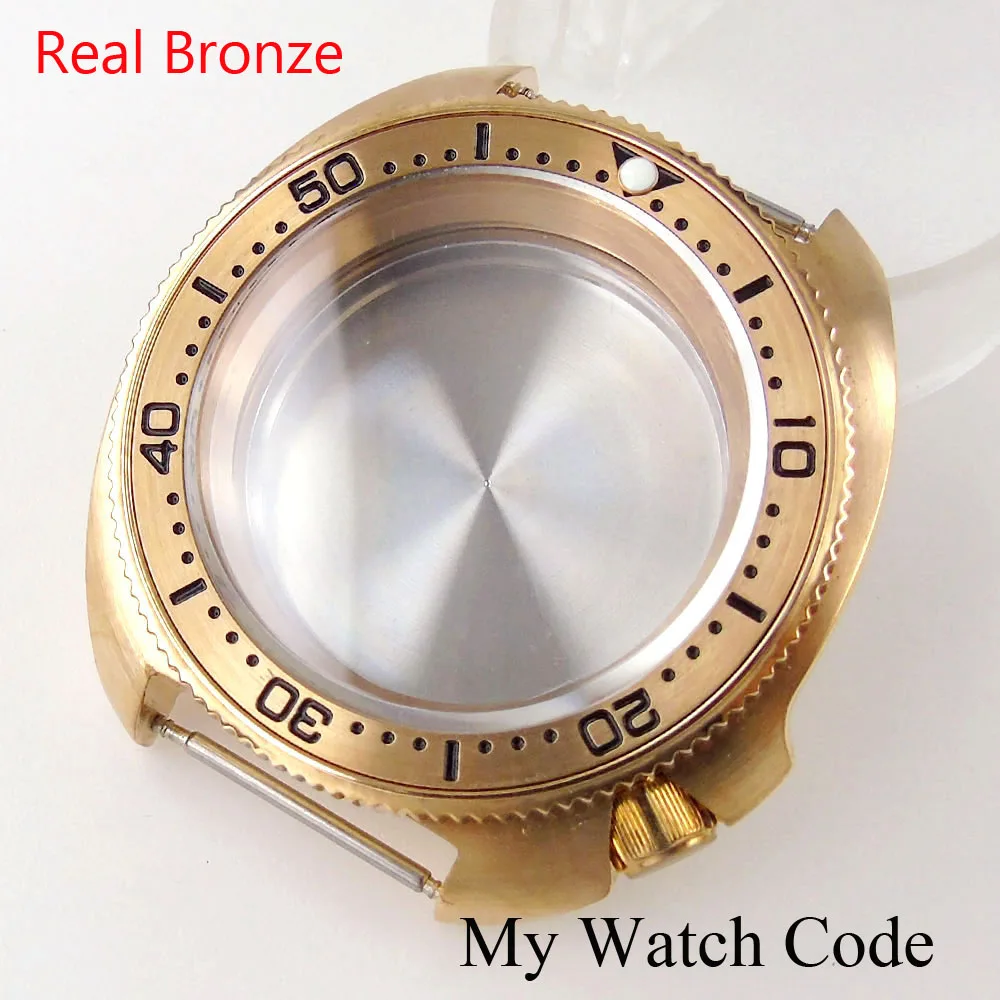 Crown at 4.1 Diving CUSN8 Real Bronze Watch Case 200m Waterproof Fit NH35A NH36A ETA2824 PT5000 Movement Sapphire Glass 44mm