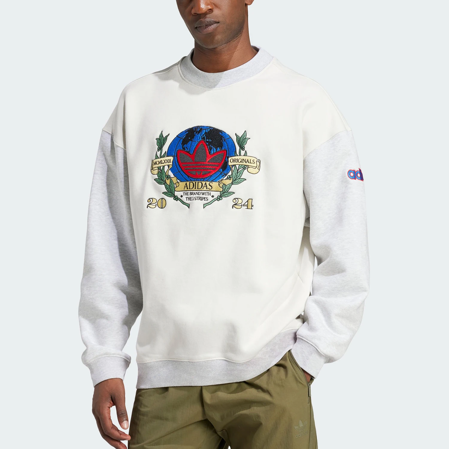 

Adidas genuine Trefoil Men's Sport Loose Print Round Neck Sweatshirt IX6755