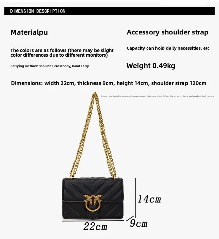 Damen Niche Französische Gesteppte Kettentasche Neuankömmling Umhängetasche Schulterhandtasche – Detail 1