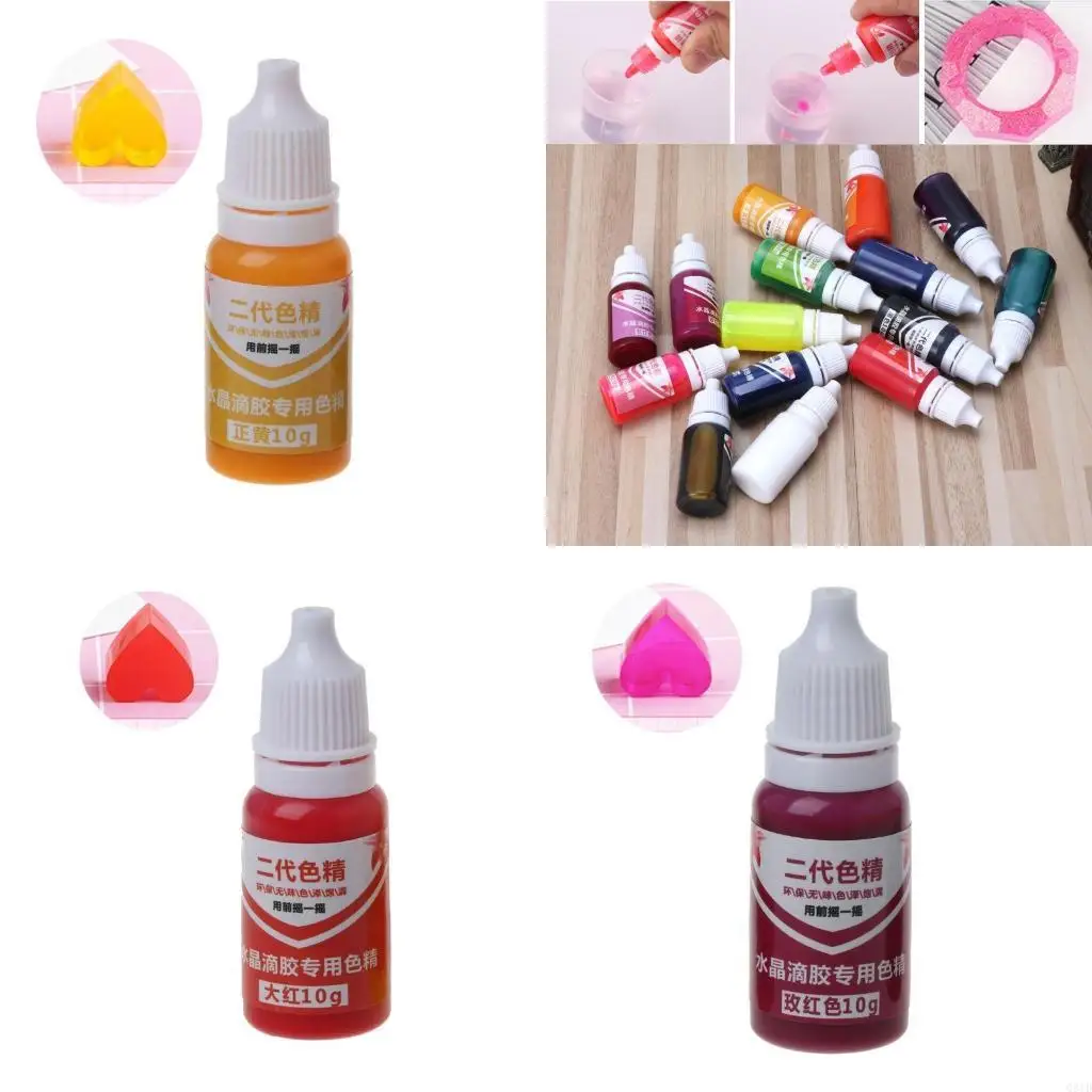 

10ml 15 Color Epoxy UV Resin Colorant Jewelry Liquid Pigment Soap Dye