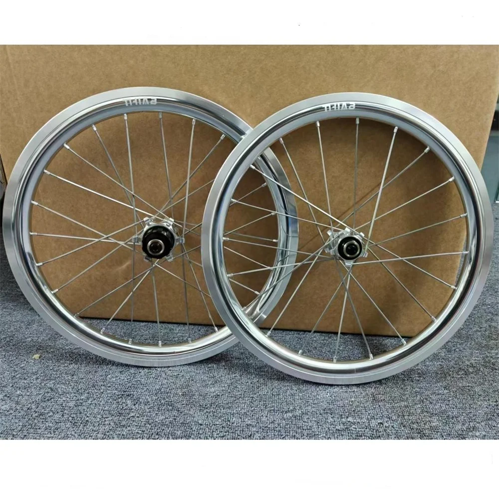 Folding bicycle outer 7-speed wheelset polished silver rim for brompton A C P Tline