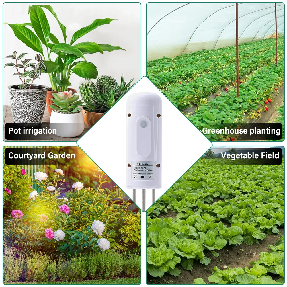 Tuya Zigbee Soil Moisture Meter Wireless Temperature Humidity Tester Plant Monitor IP67 Waterproof Detector for Garden Planting