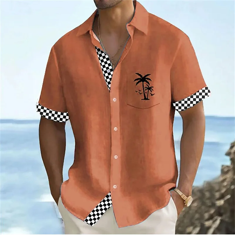 Men\'s shirt Hawaii 3D printing fashion casual comfortable lapel short-sleeved shirt XS-6XL fast delivery