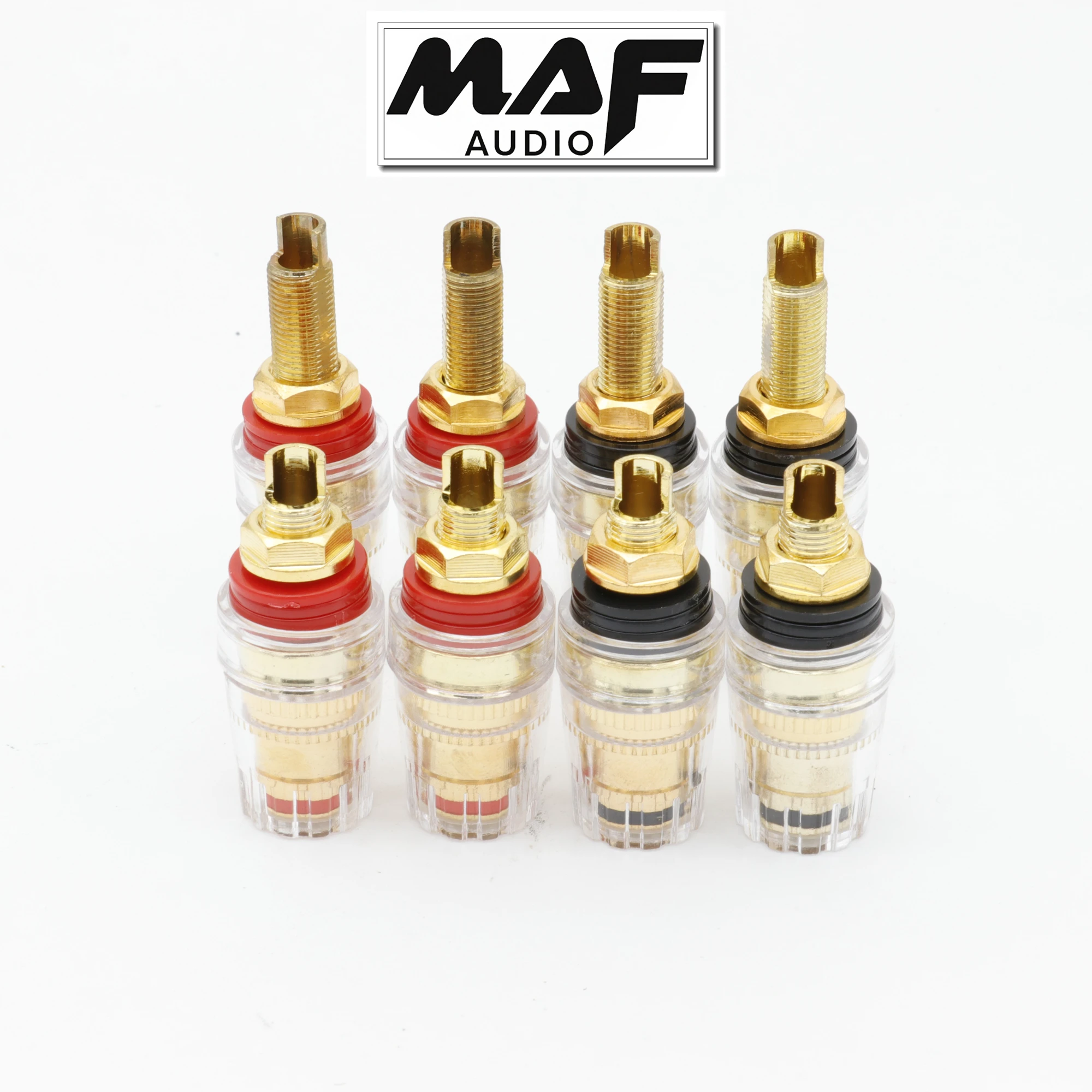 4pcs Speaker Terminal 4mm Banana Socket Gold Plated Binding Post Nut Female Banana Plug Jack Connector Audio DIY